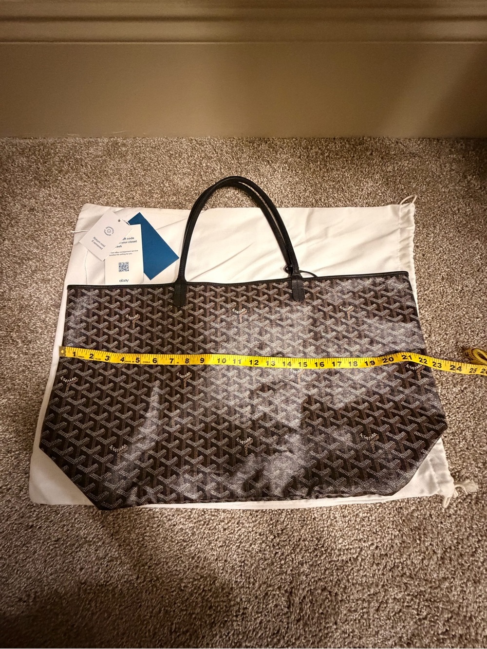 Goyard Saint Louis GM tote in Black and Brown Goyard Canvas - Picture 2 of 16